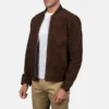 Blain Mocha Men's Brown Bomber Jacket get now