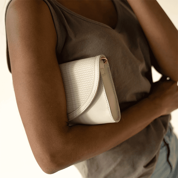 Women's Bone Leather Crossbody Purse add to cart