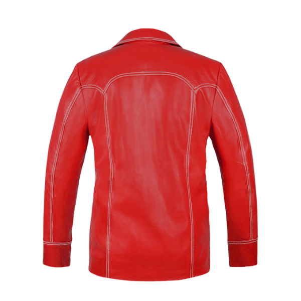 Brad Pitt Fight Club Leather Jacket best red jacket
