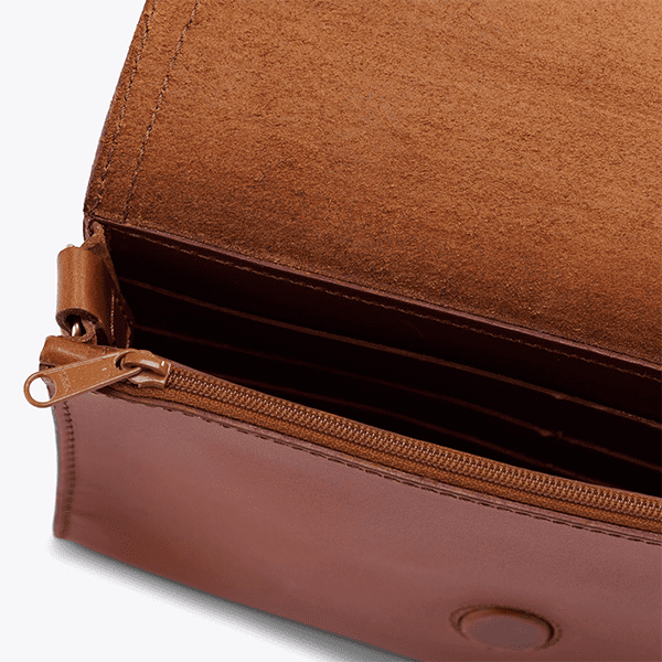 Women's dark-brown Leather Crossbody Purse shop now
