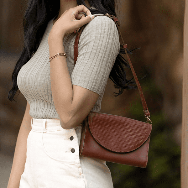 Women's dark-brown Leather Crossbody Purse buy now