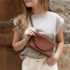 Women's dark-brown Leather Crossbody Purse get now