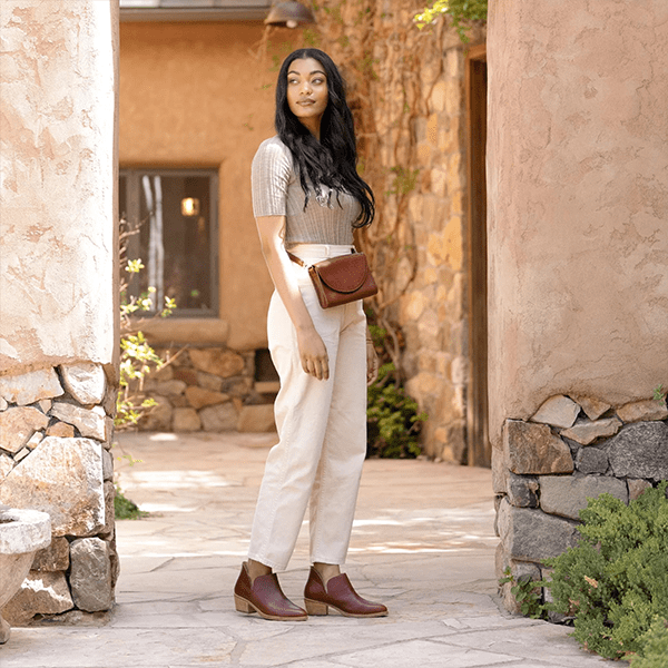 Women's dark-brown Leather Crossbody Purse on sale now