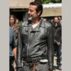 Jeffrey Morgan The Walking Dead Black Leather Jacket on sale