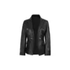 Kim Kardashian Double Breasted Black Leather Blazer For Women get now