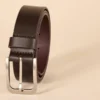 Unisex Premium Dark Brown Leather Dress Belt – Classic & Elegant shop now