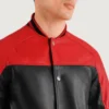 Terrance Black and Red Varsity Leather Jacket For Men best color