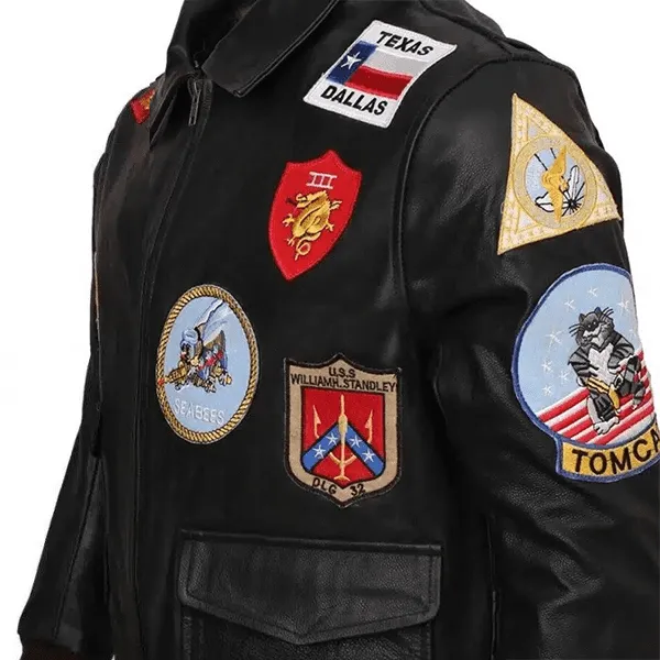 Tom Cruise Black Flight Bomber Leather Jacket From Top Gun get now